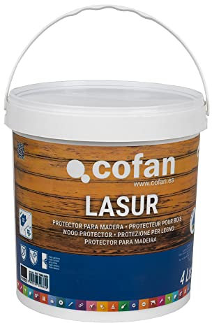 Cofan Lasure Protection à l'eau pour Bois | Couleur Palissandre avec finition mate | Pot de 4 litres