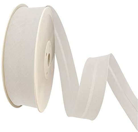 TEXTEX = 40 mm Breites Schrägband. 50% Baumwolle und 50% Polyester. Stück von 10m - (Nicht-gerade weiss)
