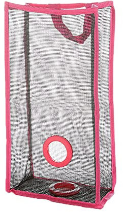 Sac de Stockage Respirant en Maille, Porte Filet Sac de D'épicerie en Plastique Réutilisable, Sacs de Rangement Legume Réutilisables en Maille pour Fruits (L Rose)