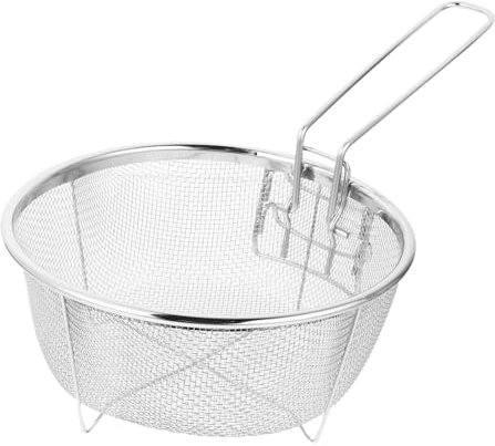 Angoily 1 Pc Cestello Per Friggitrice Oggetti Di Scena Per Torte Nel Bosco Supporto Per Friggere Cestini Per Friggitrici Filo Papà Cestino Fritto Acciaio Inossidabile Bottiglia Di Profumo