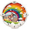PhotoFancy® - Fotouhr aus Kunststoff - Uhr mit Foto Bedrucken - Wanduhr mit eigenen Fotos gestalten - 35 cm - Zeiger Schwarz - Layout Regenbogen
