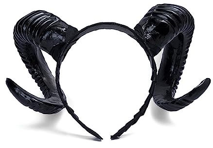 Moyubath Haarreif mit Teufelshörnern Schaf Horn Stirnband Dämon Hörner Kopfschmuck Accessoire für Halloween Karneval Kostüme Fotos Requisiten