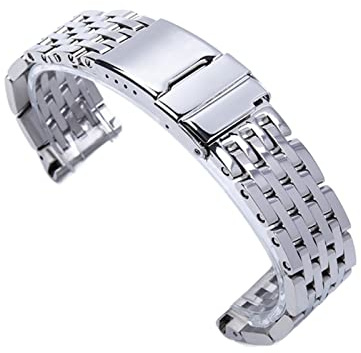 REFKIT 22mm 24mm Edelstahlarmband Armband for Breitling Uhrenarmband for AVENGER for NAVITIMER for SUPEROCEAN Gürtel Logo (Color : Stainless steel, Size : 24MM_WITH B LOGO)