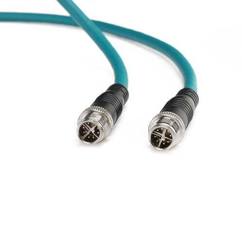 ZBLZGP M12 X‑Code 8-poliger Stecker auf Stecker, Cat7e, geschirmt, 10 Gbit/s, GigE-Kabel, 1 m, PROFINET/EtherNet/IP-Kabel für industrielle Bildverarbeitung, industrielle Automatisierung, Dunkelgrün