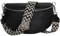 MIRROSI® Bauchtasche Damen, Echtleder, Made in Italy, Umhängetasche, Brusttasche, Crossbody Bag (1 Tasche & 2 Gurte) (Schwarz (Bohemian Schwarz Beige), Große Tasche (28x18x9cm))