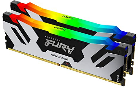 Kingston FURY Renegade Black RGB XMP 96GB 6000MT/s DDR5 CL32 DIMM Desktop Gaming Memory (Kit of 2) - KF560C32RSAK2- 96
