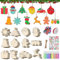Ayamuba 60 Weihnachten Basteln Holz Schneeflocken, Schneemann Weihnachtsmann Bastelset Winter Decor Weihnachten Holz Bastelhandwerk