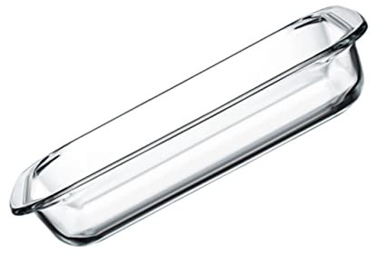 IMIKEYA 1pc Glass Baking Dish Microwave Cookware Microwavable Bacon Tray Grill Tray Loaf Baking Pans Rectangular Grill Plate White Micro-wave Oven Baked Rice Plate Tempered Glass