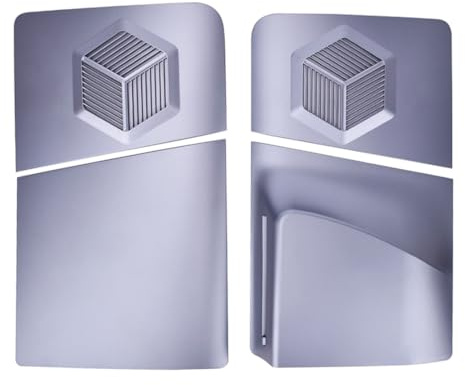 Disque de protection mince pour PS5 - Plaque latérale séparée avec aérations de refroidissement - Coque de rechange en ABS anti-poussière pour Playstation 5 Slim - Gris titane