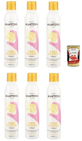 Italian Gourmet Fratelli Italian Gourmet Ghee Butter Spray, spray burro | Senza sprechi, dosaggio pratico, natürliche Alternative für Pfanne, Grill, Gesamtnettogewicht 1,2 L + Kostenlos Polpa 400g