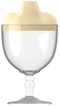Weddflower Tum Tum Cup Babykelch Schnabeltasse Baby Kunststoff Kleinkinder Trinkbecher Getränkebecher Weinglas Milchflasche Gelb