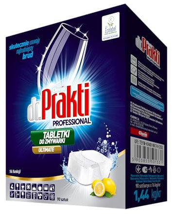 dr.Prakti ULTIMATE Tablettes Lave-Vaisselle Citron (90 Capsules), Capsules pour un nettoyage efficace, protège le lave-vaisselle du calcaire