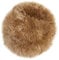 -LUXOR- living Sitzkissen Stuhl Echtfell, Flauschige Sitzauflage, Stuhlkissen, Lammfell Sitzkissen, Fell für Stühle, rund 34 cm Braun, 1 Kissen
