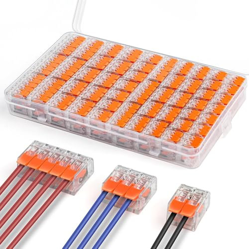 NEUTYPECHIC Connettori Elettrici Rapidi, Morsetti di Collegamento, Materiale ignifugo PC, Adatto Per Cavi Da 0,14-4,0 mm² (75)