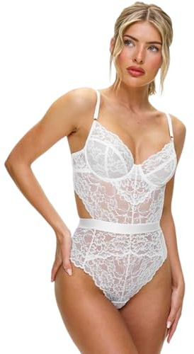 Ann Summers Hold Me Tight Body Hourglass Shaping, Ladies Underwear with Brazilian Brief, Cut-Out Back, & Underwired Cups - Genuine Womens Lingerie