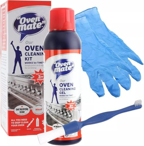 Masterpart Oven Mate Powerful Oven Grill And BBQ Cleaner Gel Kit 500ml With Brush & Gloves