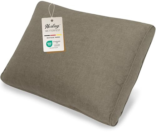 Herlag Outdoor Loungekissen Sunny - Premiumkissen für Gartenlounge - Bezug waschbar mit Reißverschluss - Langlebige Sitzauflage mit UV- & Fleckschutz - Rückenkissen 40x60cm Taupe