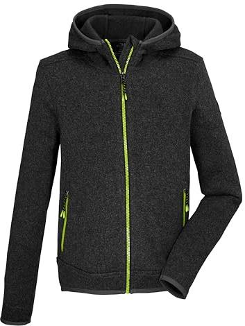 killtec Jungen Strickfleecejacke mit Kapuze KOS 176 BYS KNTFLC JCKT, anthrazit melange, 176, 43037-000