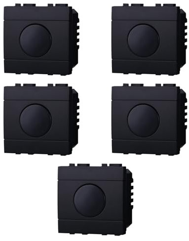 5x Interruttore touch, Modulo nero, Compatibile Con BTicino Living, frutti, interruttori, pulsanti, deviatori, dimmer, sensori, PIR, buzzer, Per Placche originali e compatibili
