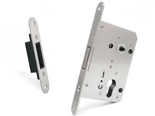 INOKAI Serrure à Encastrer,Serrure à Larder Serrure de Porte intérieure Universelle, Grande Serrure magnétique et silencieuse, Cylindre de Serrure Domestique(7255)