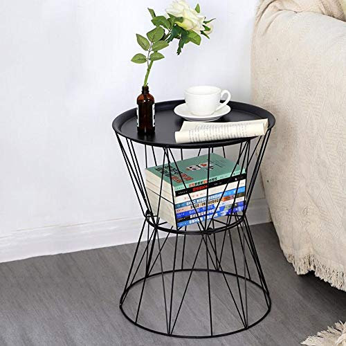 Paletten-Metall-Endstation, starke Tragfähigkeit, Metallgitter-Aufbewahrungs-Beistelltisch, 3 Farben (schwarz)