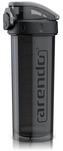 Arendo - Eiweiß Shaker Protein Shaker – 800ml – Trinkflasche mit Deckel – Mundstück - Füllmenge Skala Markierungen – Spülmaschinen geeignet – Proteinshaker für Freizeit Sport Fitness