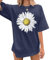 tiorhooe Oversized T Shirts for Women Butterfly Print Short Sleeve T Shirt Summer Casual Loose Tops S-XXL