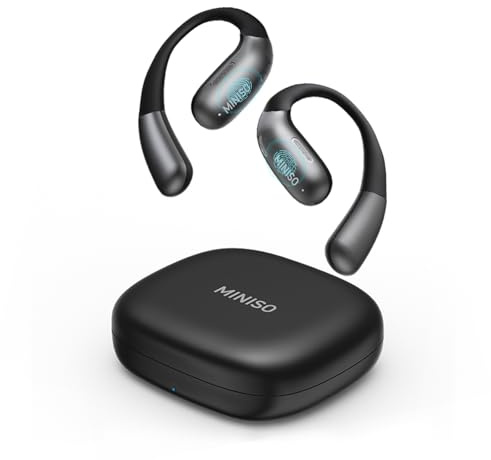 MINISO X28 AI Translator Earbuds Real Time, Multi-Function OWS Wireless Bluetooth 5.4 Open Ear Headphones 58H Playtime, 135 Languages & Accents Translation Earbuds with APP for iOS & Android Black