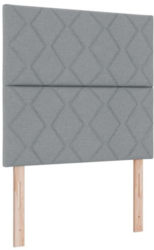 vidaXL Boxspringbett mit Matratze in Hellgrau, 120x200 cm aus Stoff