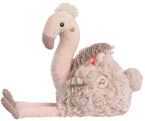 Fehn Einschlafhilfe Flamingo – Kuscheltier mit Soundmodul & Cry-Sensor | Spieluhr mit entnehmbarem Soundmodul – für Babys und Kleinkinder ab 0 Monaten