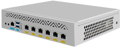 9 Inches Dual SIM Slot Desktop Firewall Appliance, PFSense, Mikrotik, OPNsense, VPN, Router PC, Intel N100, RJ64, 6 x 2.5GbE I226-V LAN, Console, VGA, 4G RAM, 64G SSD