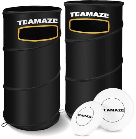 Teamaze Portable Disc Golf Basket Set with 2 Flying Discs | Foldable Backyard & Beach Toss Game for Adults | All-Weather Outdoor Games with Carry Bag | Perfect for Lawn, Tailgating & Camping Games