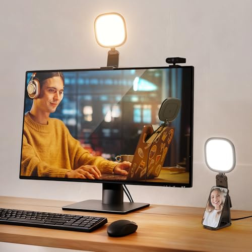 NEEWER BASICS 5 Monitor Luz Zoom Iluminación para Videoconferencia, NL10 | Con soporte, 10W, Bicolor, Edge Lit, CRI95, Panel Luz Anillo LED USB Para Escritorio, Laptop, Videollamadas, Streaming