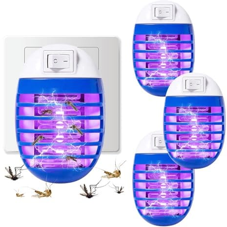 DAJASD Mückenstecker, 4 Stück Insektenvernichter Elektrisch, Mückenlampe, Elektrisch Mückenfalle mit UV-Licht, Mückenschutz Steckdose, Anti Mücken Stecker für Schlafzimmer, Wohnzimmer Büro, Küche