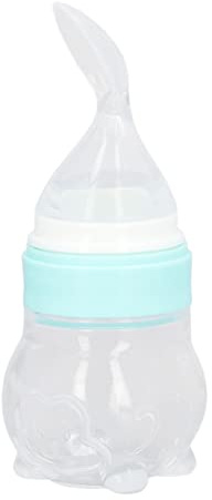 aqxreight Multifunktionaler Babyflaschen-Futterspender, Abnehmbarer Säuglingsfutterspender für Müsli, Babynahrung, Trinkwasser mit Löffel, um die Silikon-Flaschennahrung zu Verformen und das Baby zu