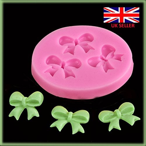 3 Bow Ribbon Fondant Silicone Mould Sugar Craft Fondant Molds Cake Border Icing Cake Cupcake Topper Mold