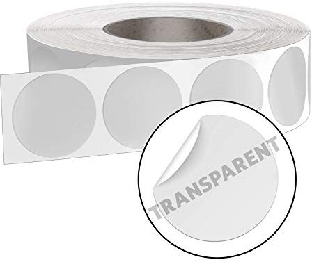 2500 Verschlussetiketten transparent rund 50 mm permanent Klebepunkte Verschlußetiketten 401050-2500
