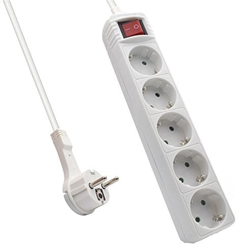 Ewent EW3955 Regleta de 5 Tomas, 3680 W, 250 V