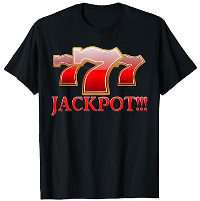 SLOT Maschine 777 Jackpot Glücksspiel Casino Winner T-Shirt Tee