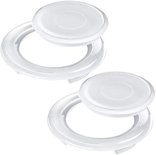 Bememo 2 Sets 2 Inch Patio Table Umbrella Hole Ring and Cap Set, Standard Size Umbrella Thicker Hole Ring Plug and Cap Set Table Umbrella Hole Ring Cover Set (Translucent)