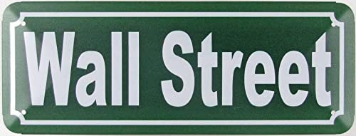 Blechschild 27x10cm gewölbt Wall Street Sprüche Deko Geschenk Schild