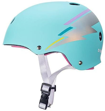 Triple Eight Unisex-Erwachsene Certified Sweatsaver Helmet Fahrrad-und Skateboardhelm, Blaugrünes Hologramm, Small/Medium