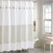 Peri Home Panama - Tenda da doccia in tessuto 100% cotone con nappe, decorazione per il bagno, 182,9 x 182,9 cm, colore: tortora