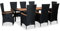 vidaXL Gartenmöbel 9-TLG. mit Auflagen Sitzgruppe Gartengarnitur Gartenset Sitzgarnitur Gartentisch Gartenstuhl Tisch Stühle Poly Rattan Schwarz