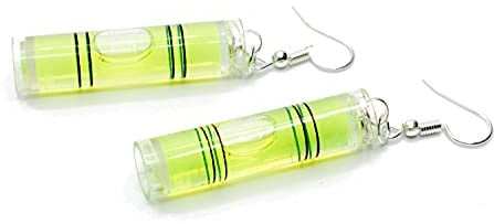 Miniblings Working Spirit Level Earrings - Handmade Fashion Jewelry I Water Scale Tools Tool Workshop - Earring Silver Plated Earrings