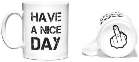 Dreambase Tasse à café/thé « Have a nice Day » en céramique, blanche