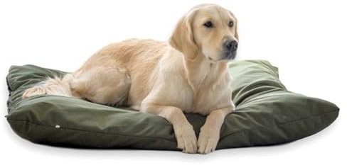 4L Textil ZOE Hundekissen wasserfest mit Bezug Hundebett wasserabweisend Hundekissen mittelgroße Hunde waschbares Hundebett mittelgroße Hunde (80x60 cm, Dunkelgrün)