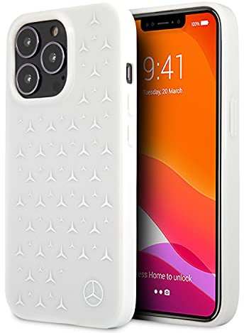 Mercedes-Benz MEHCP13XESPWH hülle für iPhone 13 Pro Max 6,7 weiß Silver Stars Pattern, Schwarz