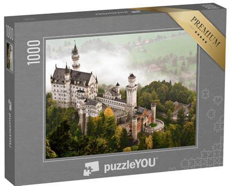 puzzleYOU: Puzzle 1000 Teile „Schloss Neuschwanstein im Nebel, Bayern“ – aus der Puzzle-Kollektion Schloss Neuschwanstein