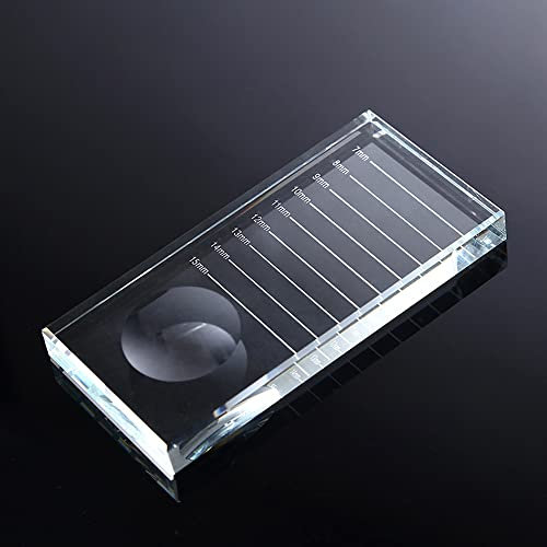 2-In-1 Eyelash Extension Crystal Pallet, Glass False Lashes Stand Tray, Strip Tile Holder For Lashes Adhesive Glue, Nail Art Painting Color Toning Glass Board (1Pcs)